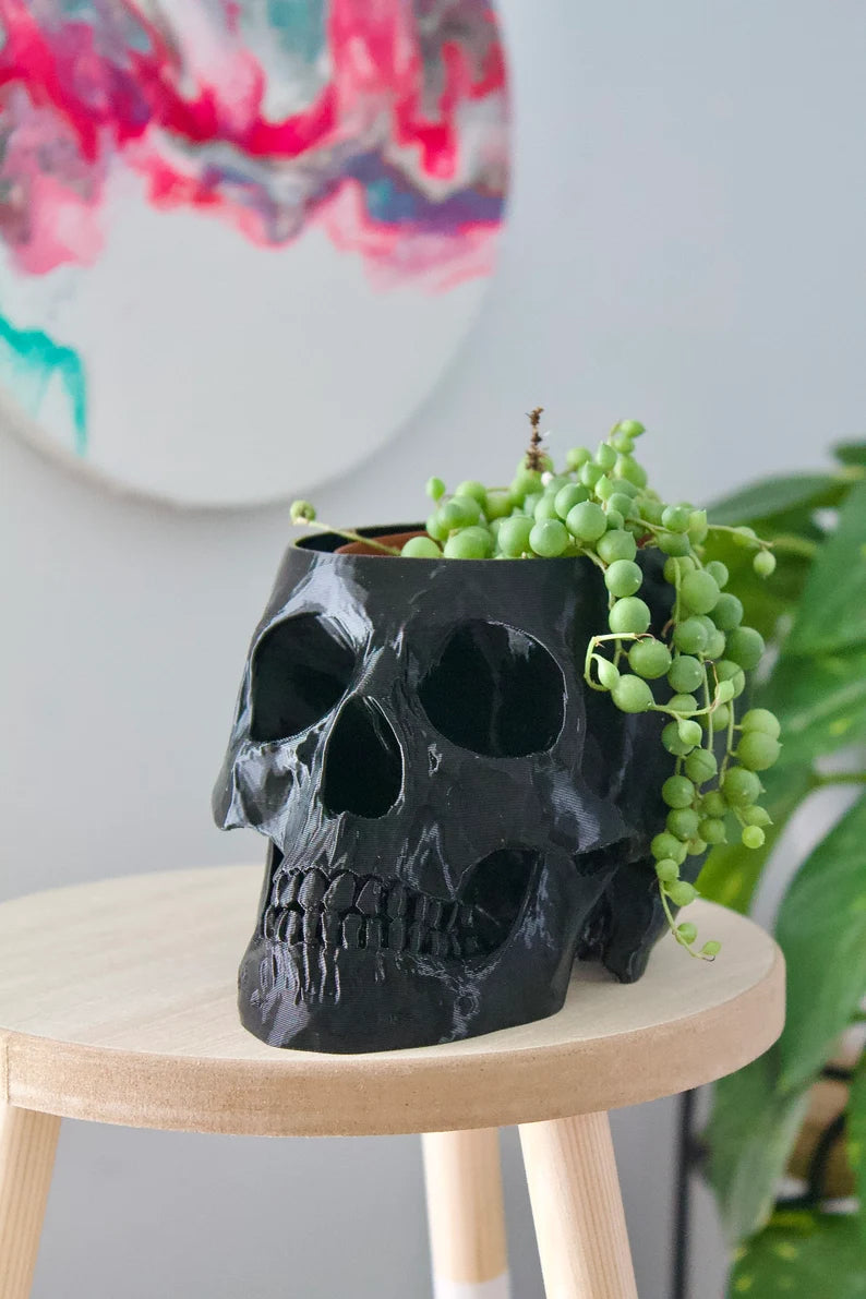 Skull Planter | 3D Printed | Human Skull Replica | Goth Decor | Witchy Decor | Spooky Planter | Halloween Decor | Planter Lover Gift