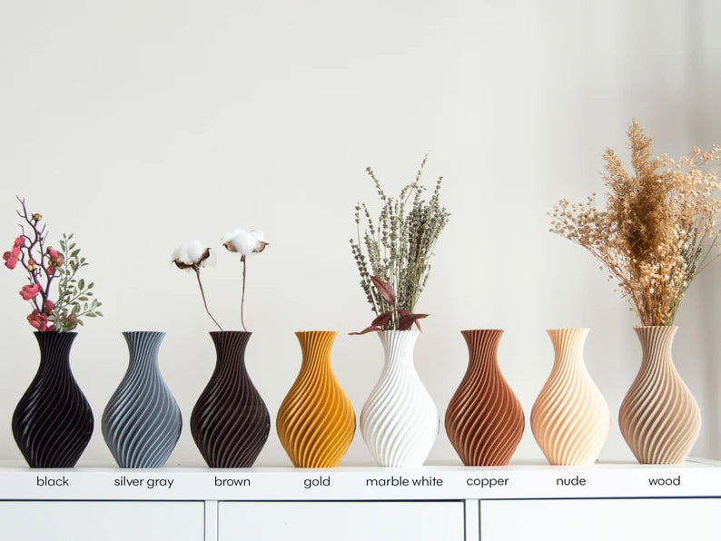 Arvensis Swirl Vase, Unique Home Decor, Shelf Decor Objects